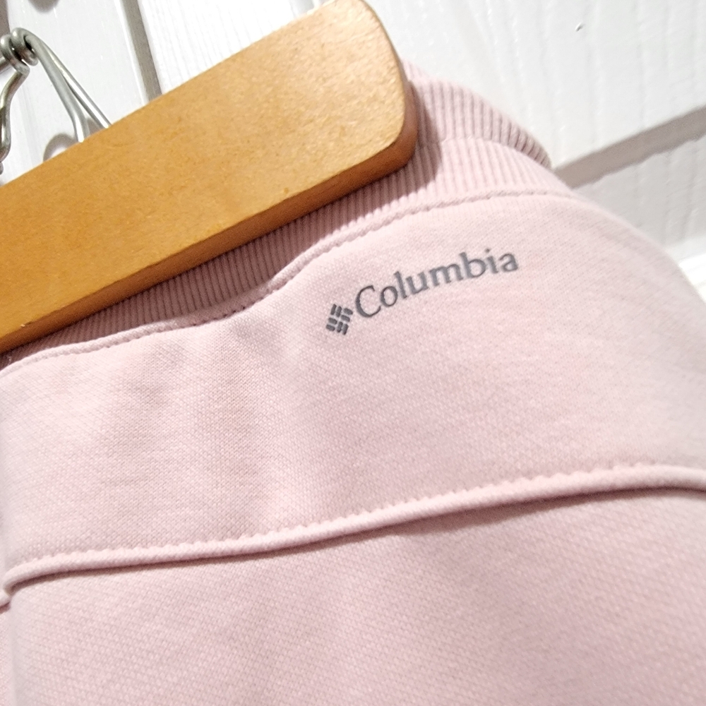 Columbia Women's Pink Sweatpants Jogger Spell Out Sz M LIKE NEW